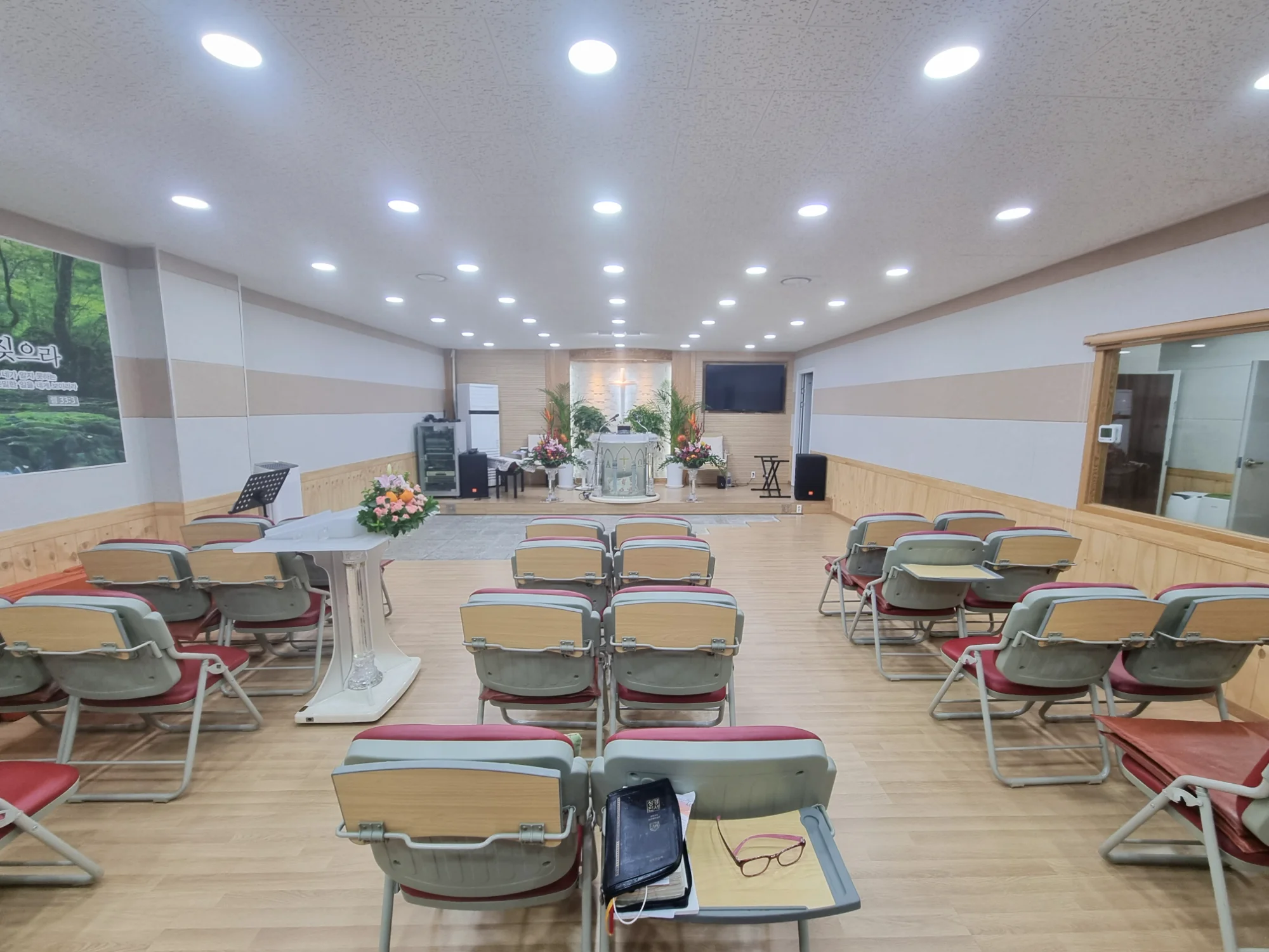 서울 관악구 종교시설 5평 전기온돌강화마루 시공 사진 1